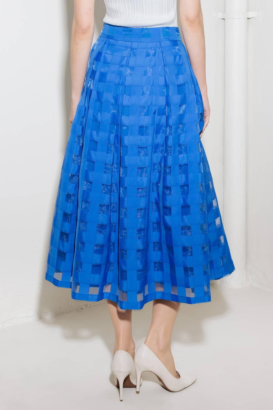 Live for Us Blue Organza Midi Skirt