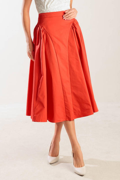 Lunch With the Girls Woven Full Midi Skirt