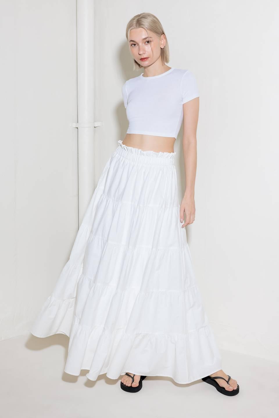 Slow Down in White Woven Maxi Skirt