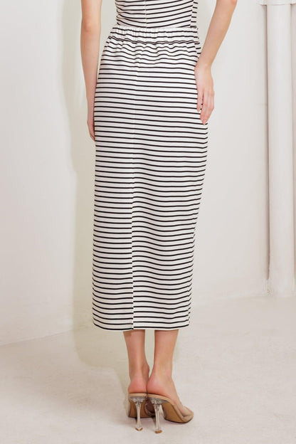 Winding Path Striped Woven Skirt
