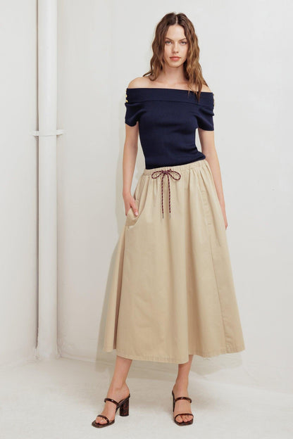Weekend Parisian Woven Midi Skirt