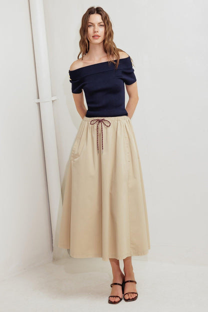 Weekend Parisian Woven Midi Skirt