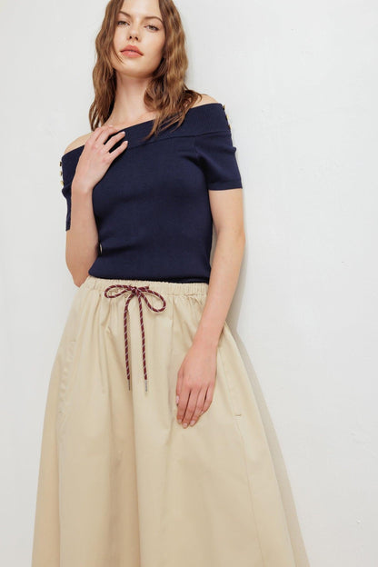 Weekend Parisian Woven Midi Skirt