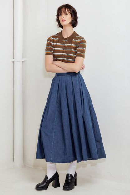 Dear Moment Denim Full Skirt