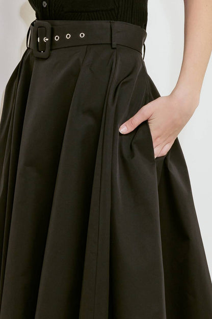 Rouge Allure Woven Full Midi Skirt