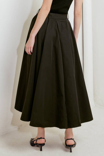 Rouge Allure Woven Full Midi Skirt