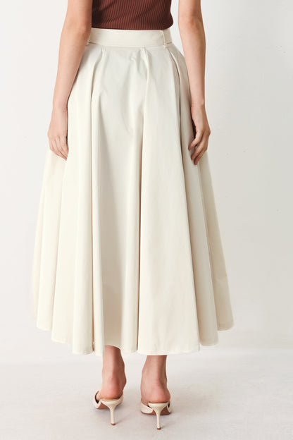 Rouge Allure Woven Full Midi Skirt