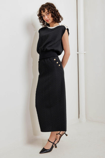 Urban Luxe Command Knit Midi Skirt