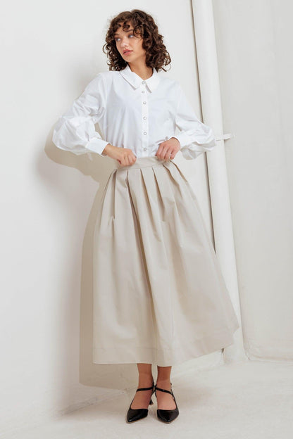 Soft Poem Woven Full Midi Skirt