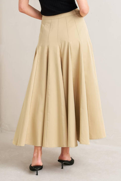 Pale Frame Woven Taupe Circle Skirt