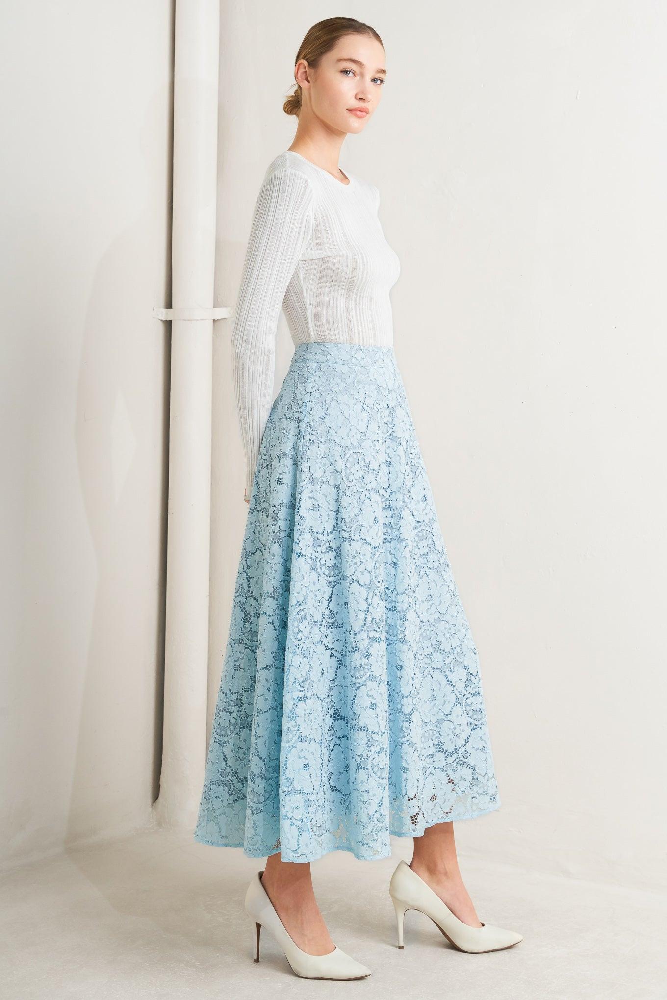 Purely Romantic Woven Lace Midi Skirt – Zulily
