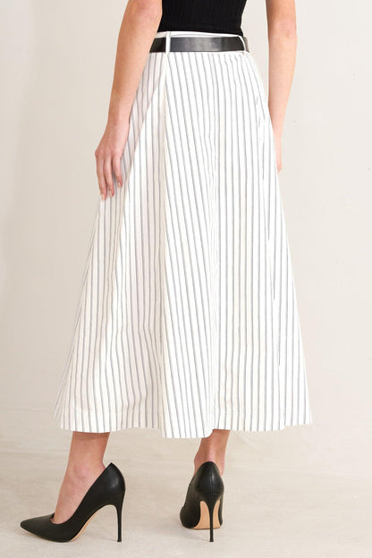 Uptown Stripe Woven Mdi Circle Skirt