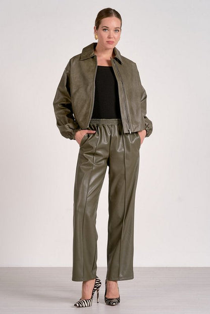 Jaya Faux Leather Pant Pine
