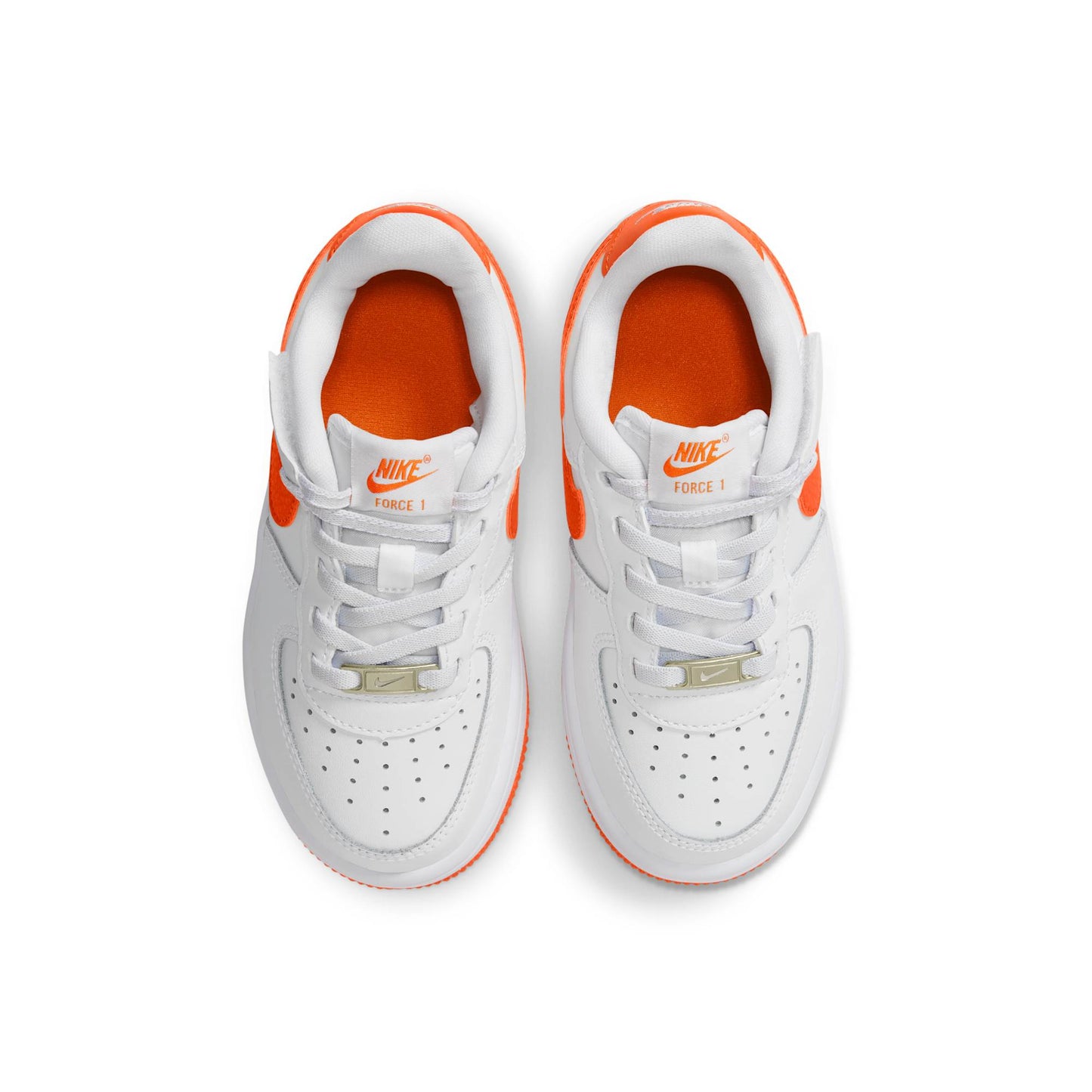 Nike Preschool Air Force 1 Low Easyon 'White Safety Orange Ps' Sneakers