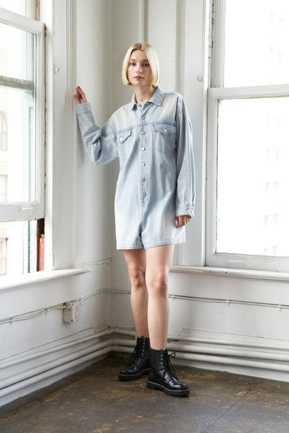Turning Point Denim Romper