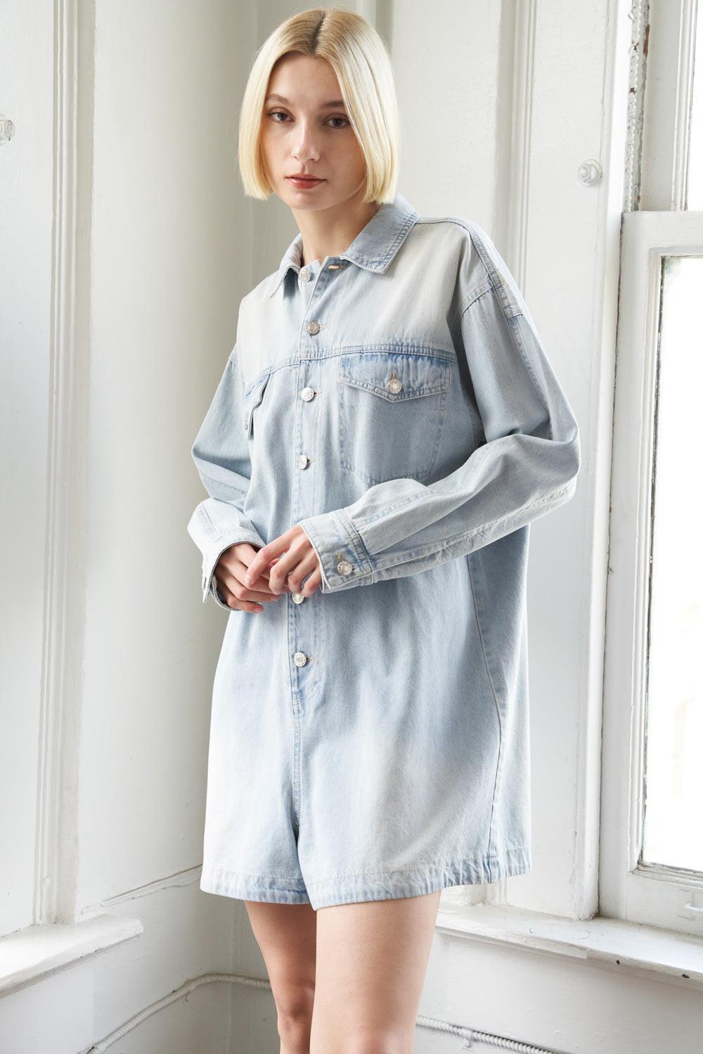 Turning Point Denim Romper