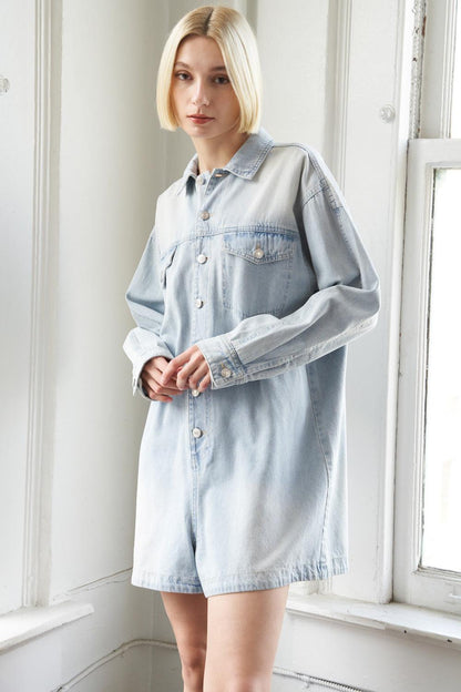 Turning Point Denim Romper