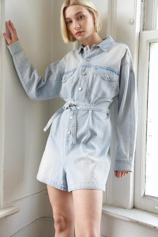 Turning Point Denim Romper