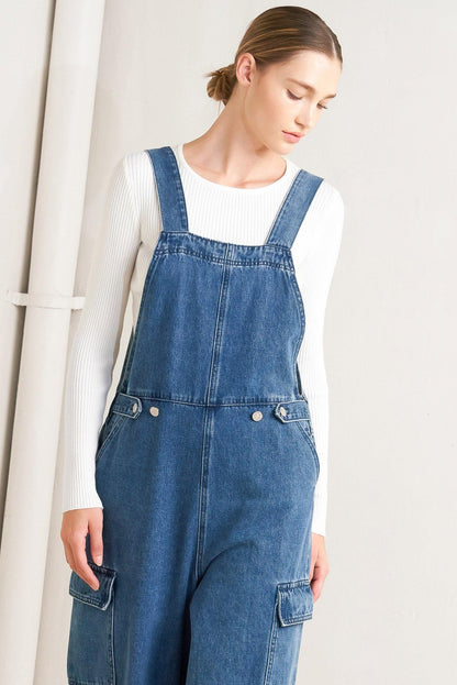 Let Me Talk Denim Cargo Pants