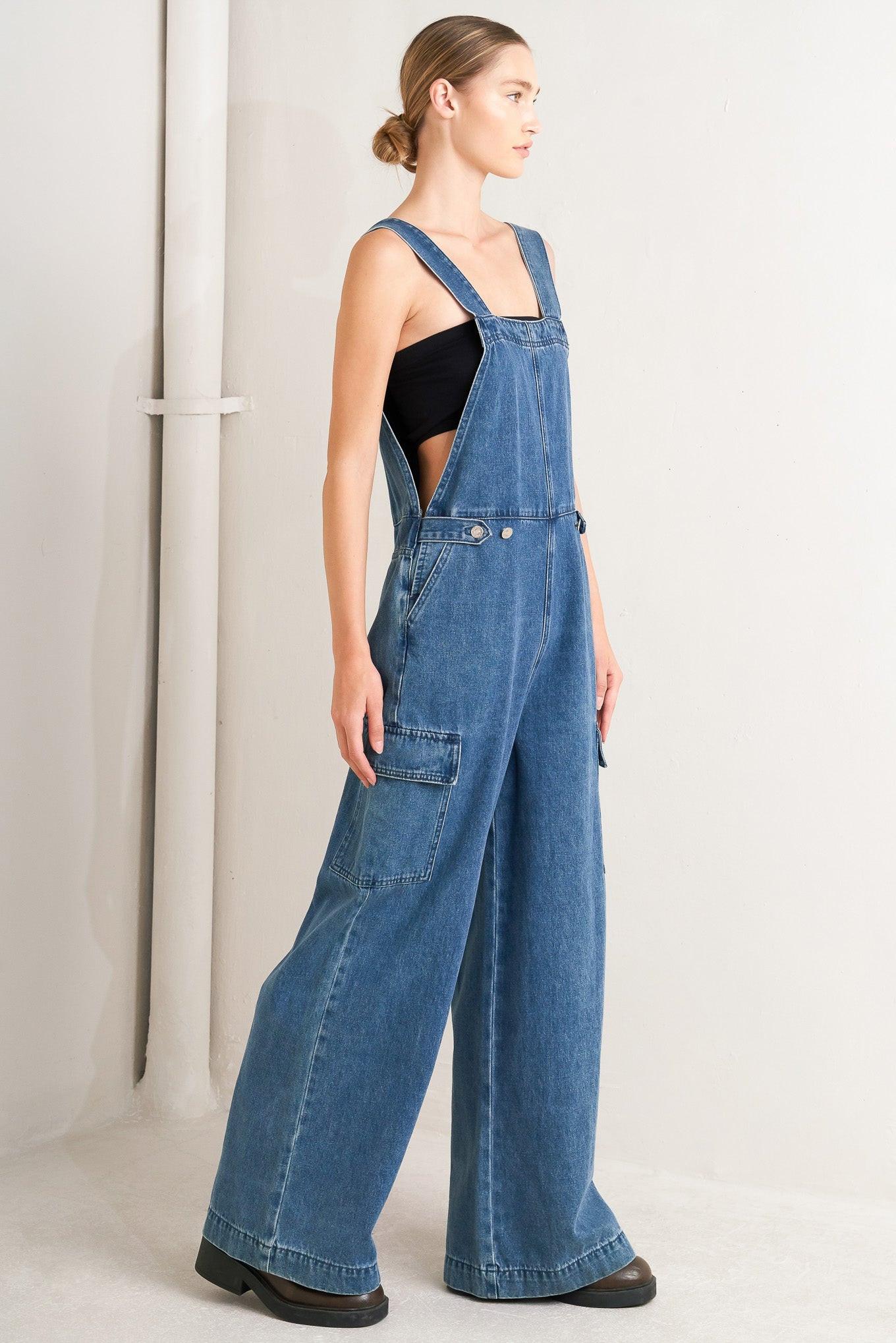 Let Me Talk Denim Cargo Pants