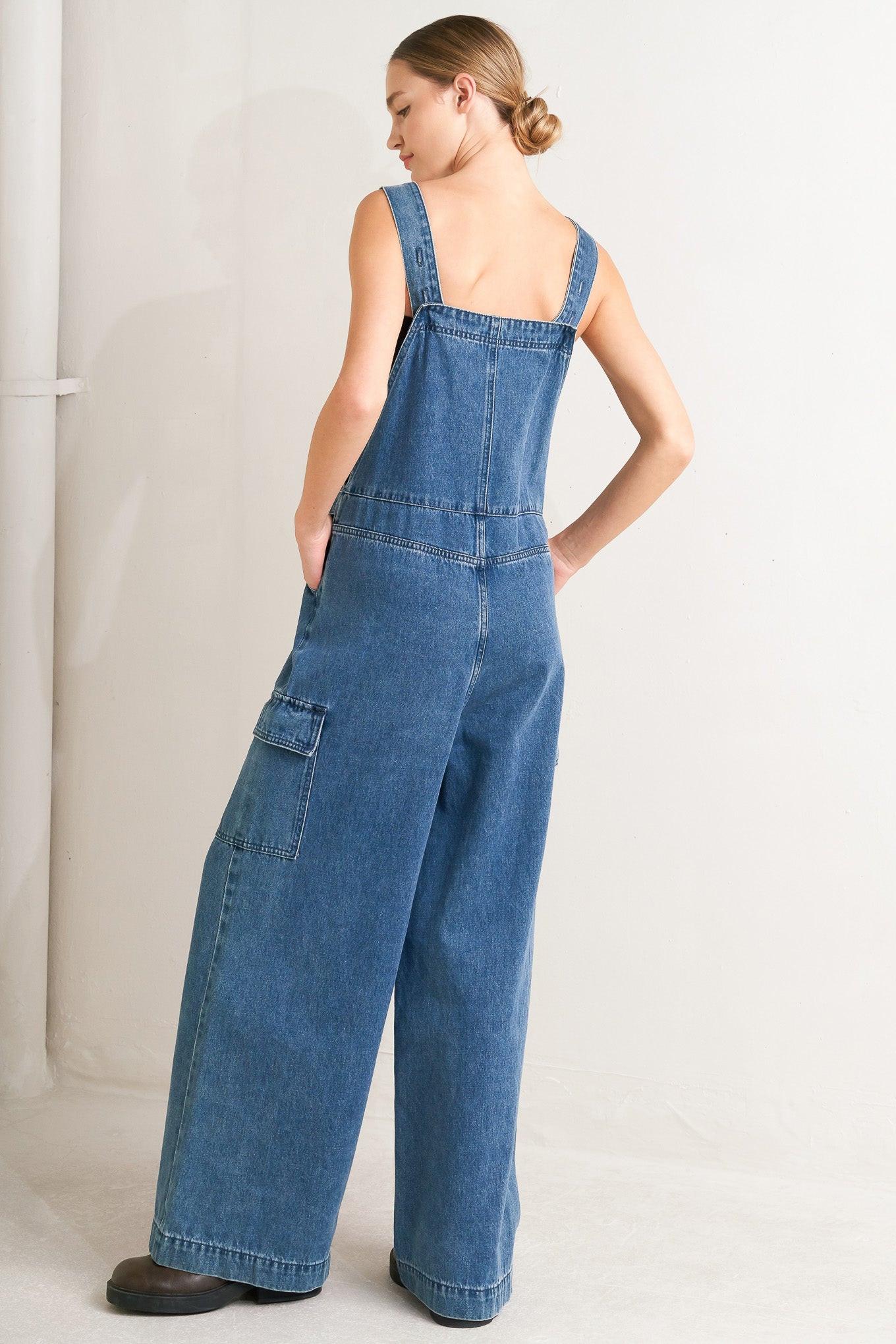 Let Me Talk Denim Cargo Pants