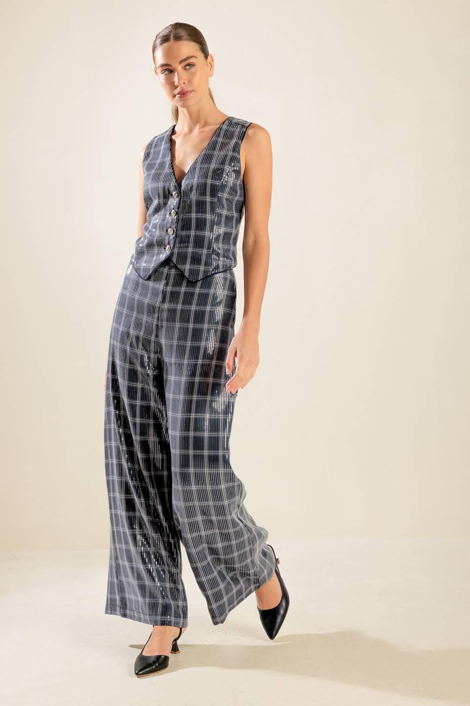 Traveling Far Navy Sequin Pants