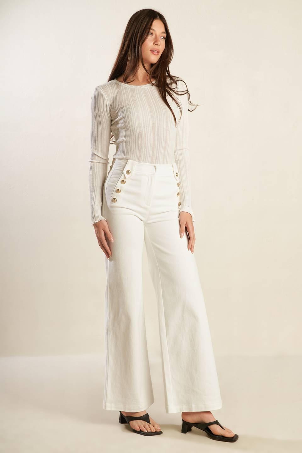 Lily Petal White Woven Pants
