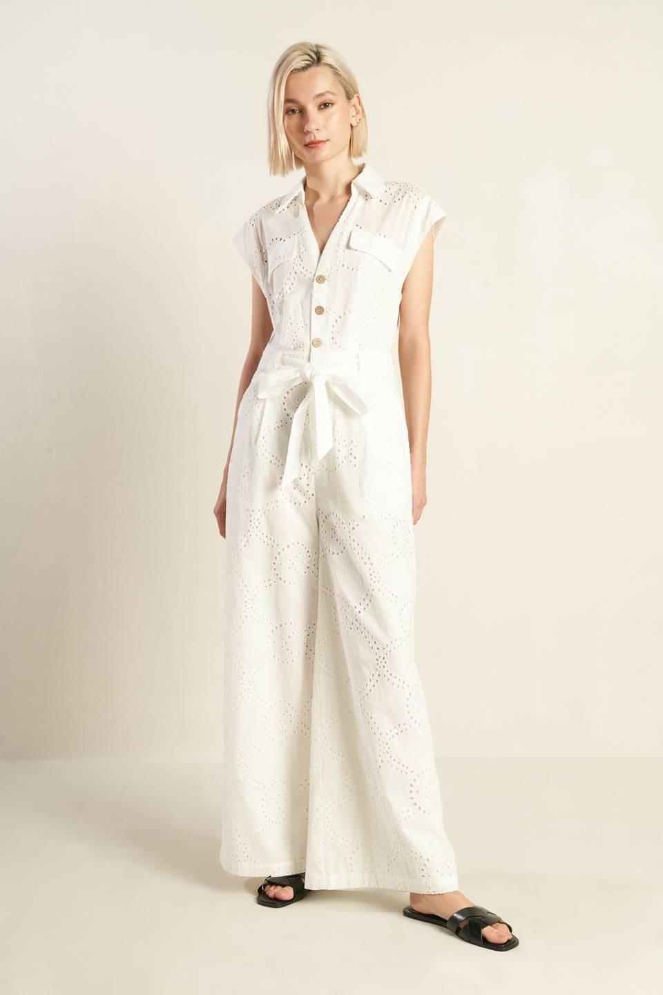 Know Better Woven Eyelet Jumpsuit