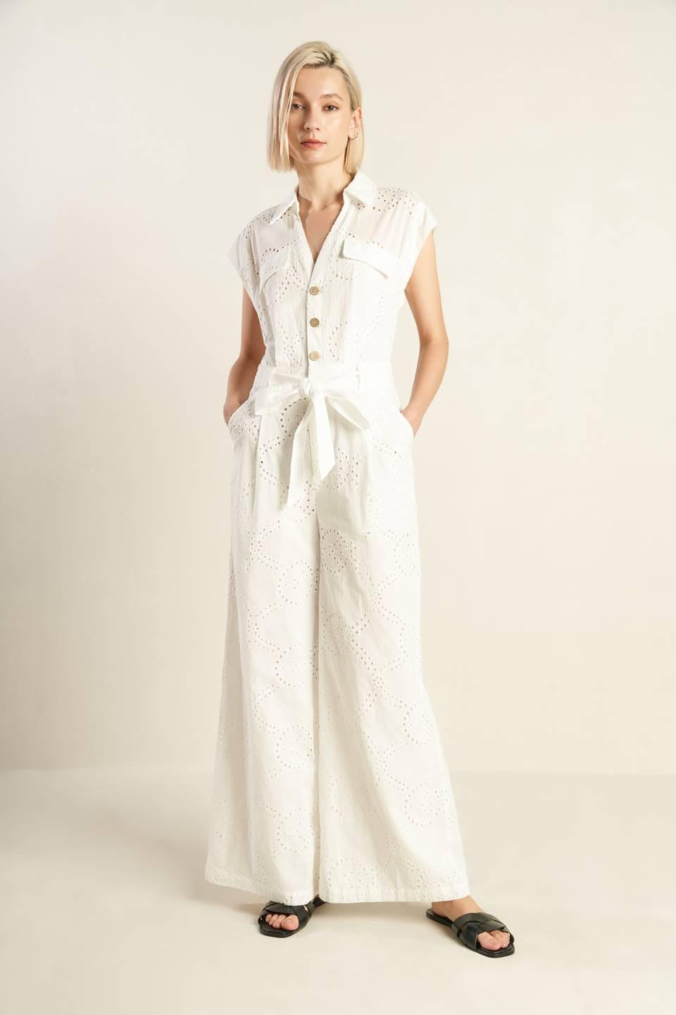 Know Better Woven Eyelet Jumpsuit