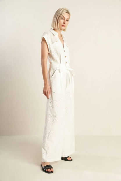 Know Better Woven Eyelet Jumpsuit
