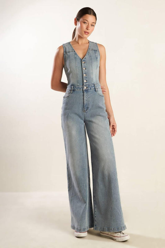 Walk With Me Denim Jumpsuit