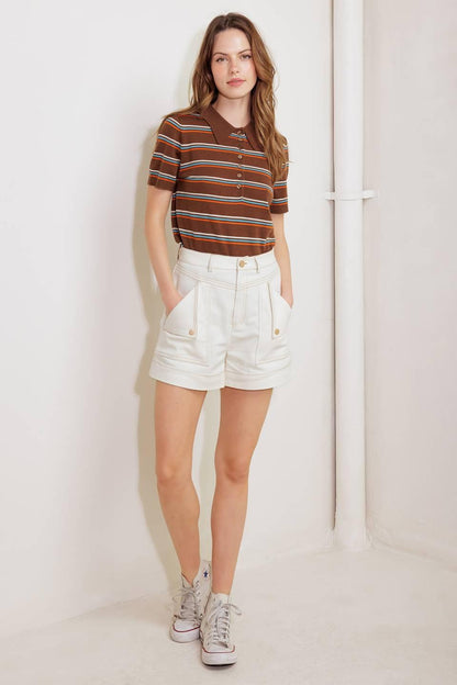 Simply Mine Cream Woven Short