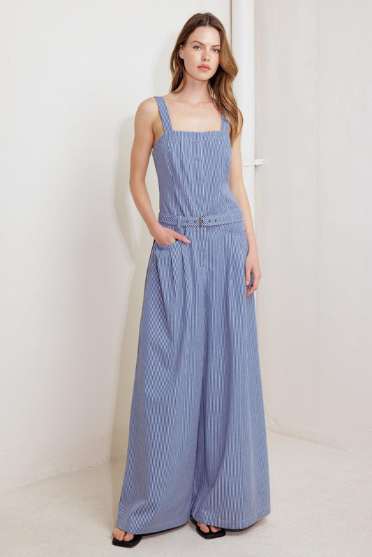 Fresh Petal Blue Woven Jumpsuit