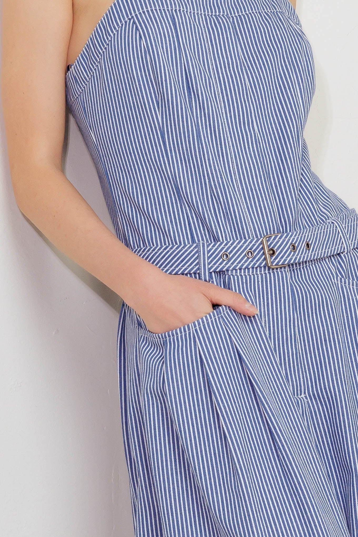 Fresh Petal Blue Woven Jumpsuit