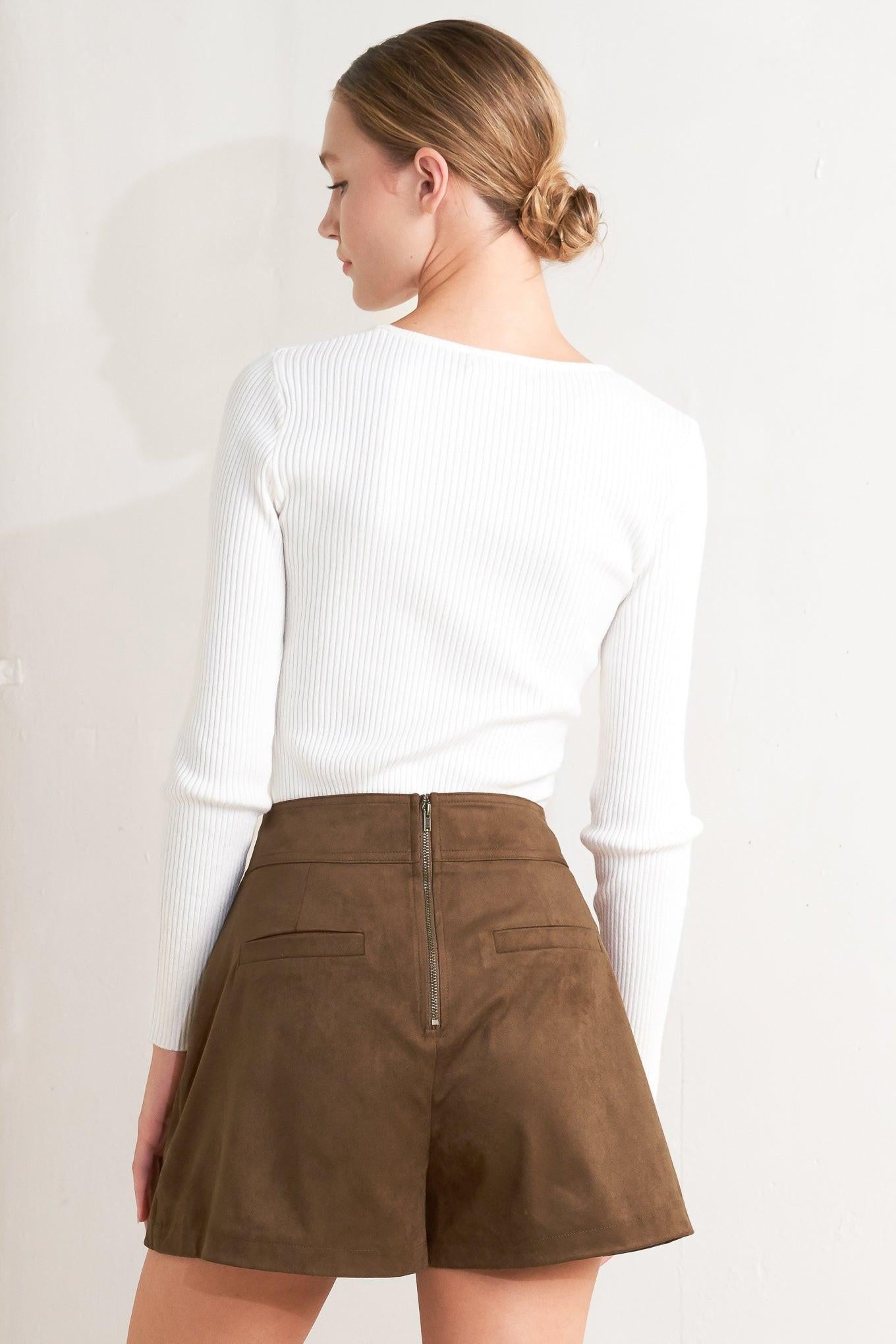 Heritage Utility Faux Suede Skort