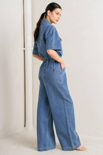 Relax Utility Denim Jumpsuit