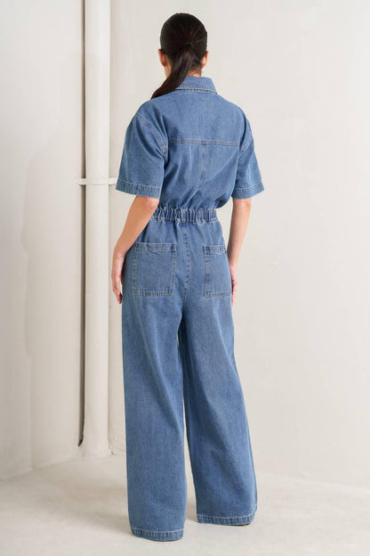 Relax Utility Denim Jumpsuit