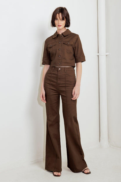 Effortless Edge Brown Twill Pants