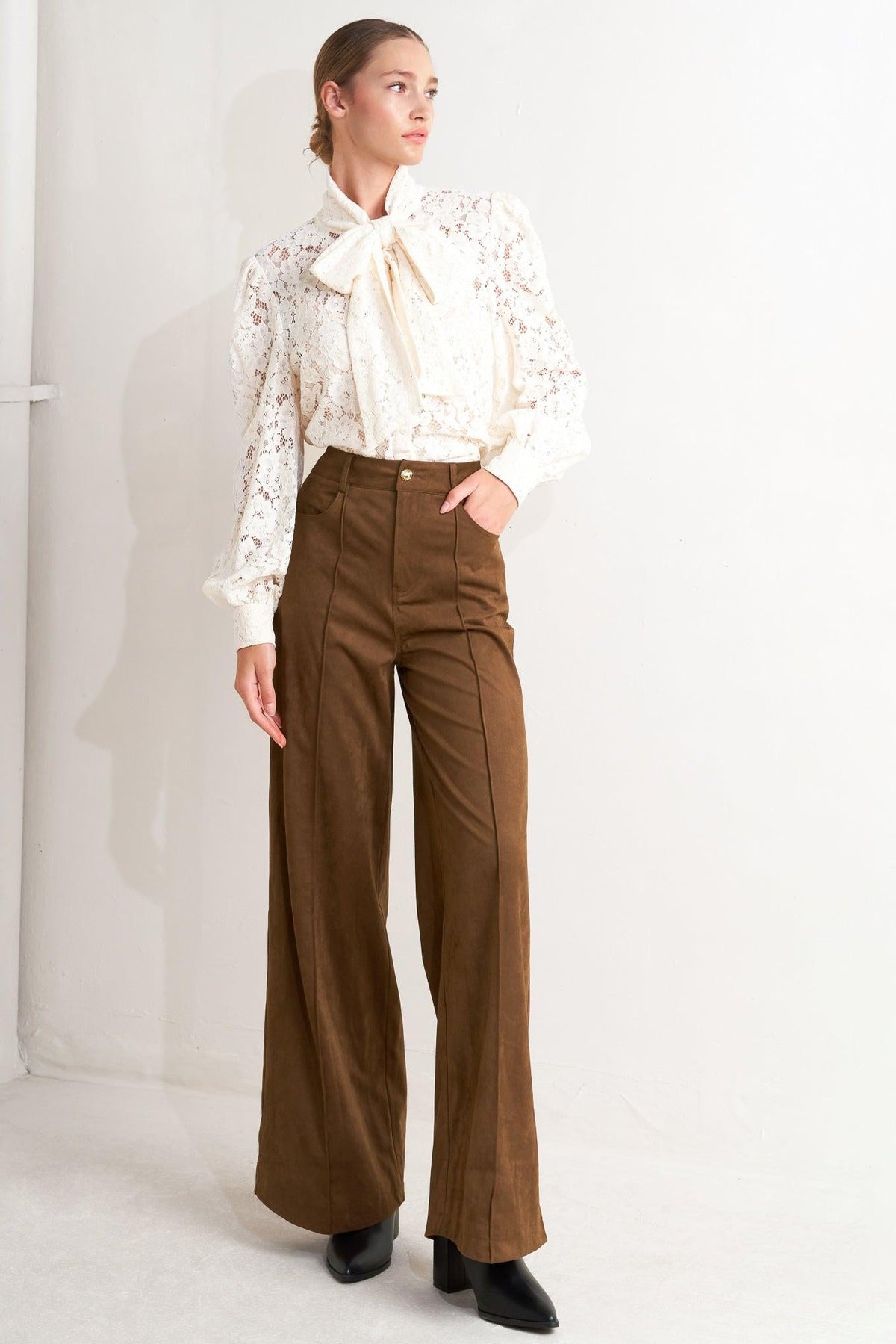 Midnight Mesa Style Faux Suede Pants