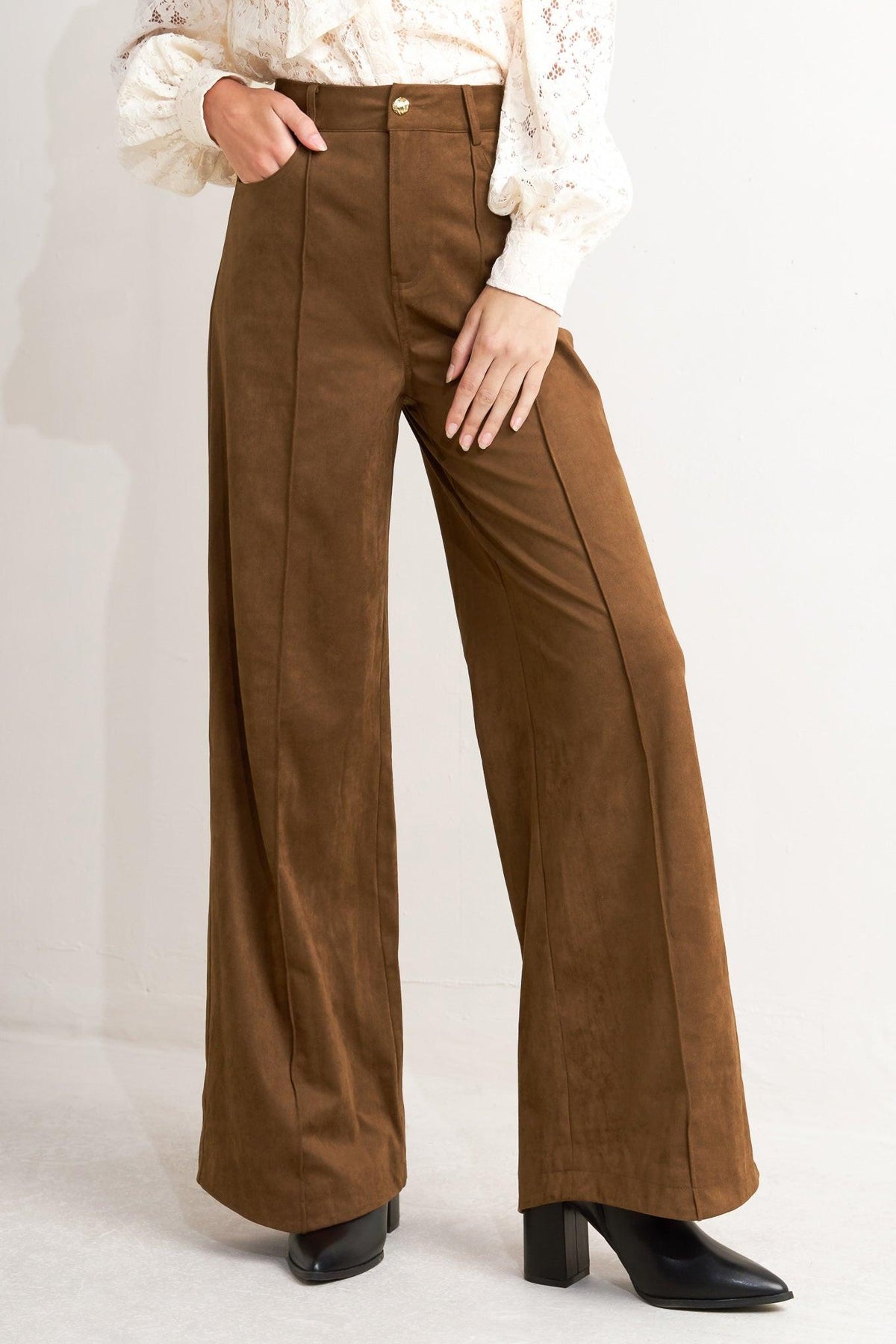 Midnight Mesa Style Faux Suede Pants