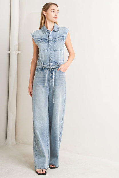 On My Way Denim Jumpsuit