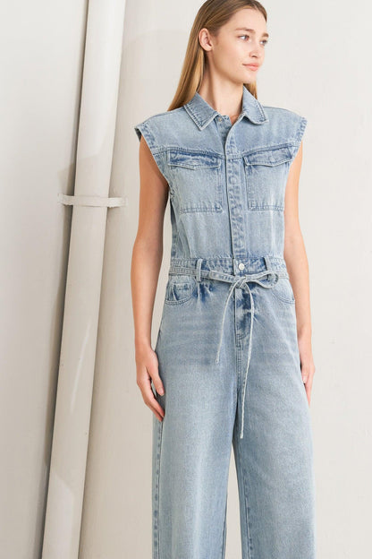 On My Way Denim Jumpsuit