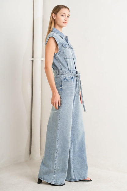 On My Way Denim Jumpsuit
