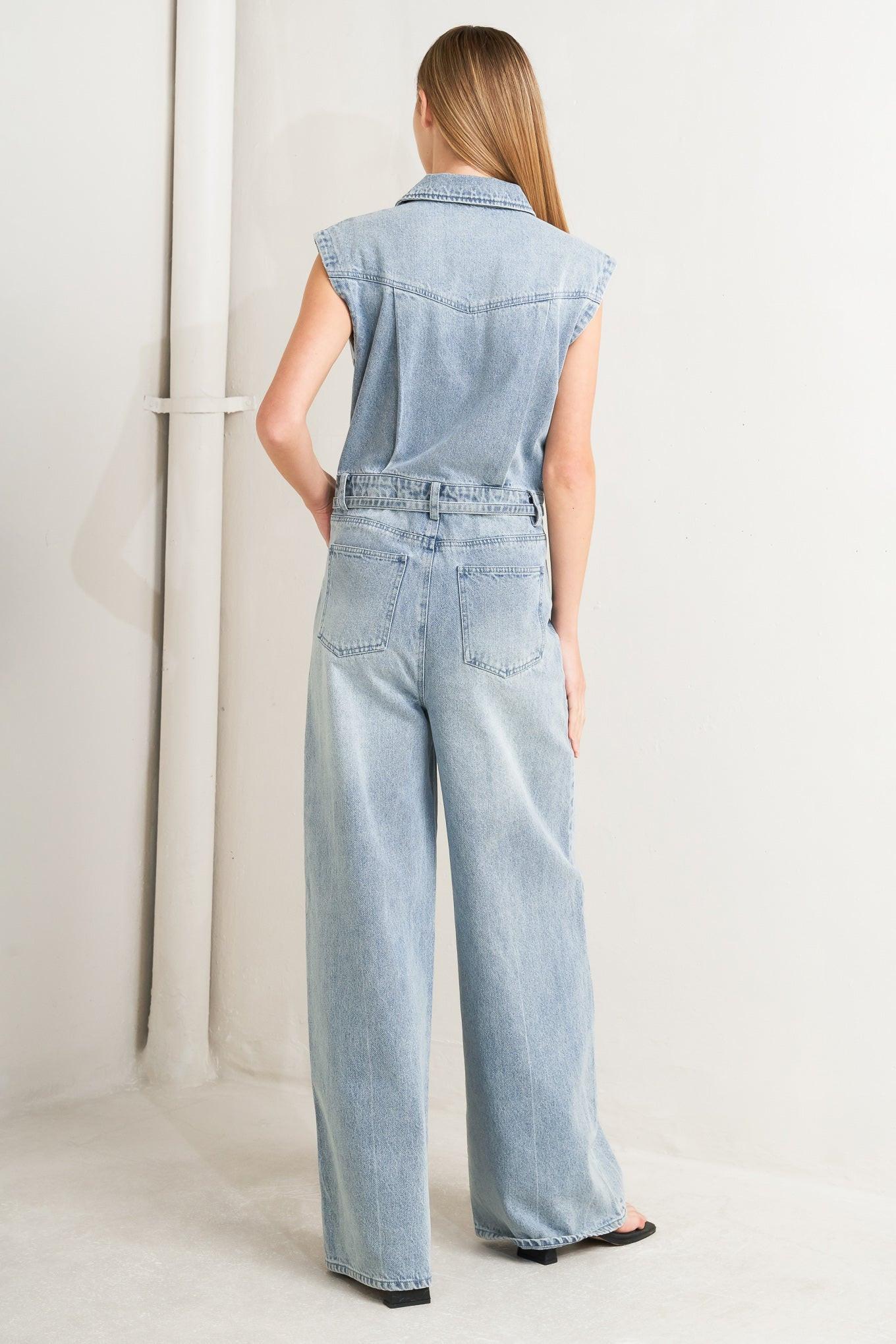 On My Way Denim Jumpsuit