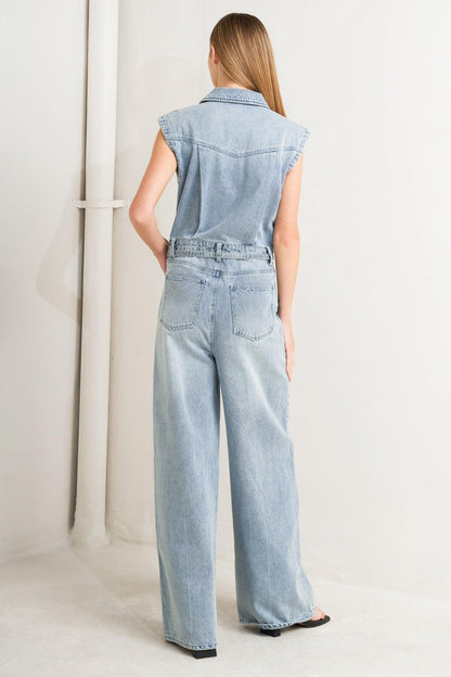 On My Way Denim Jumpsuit