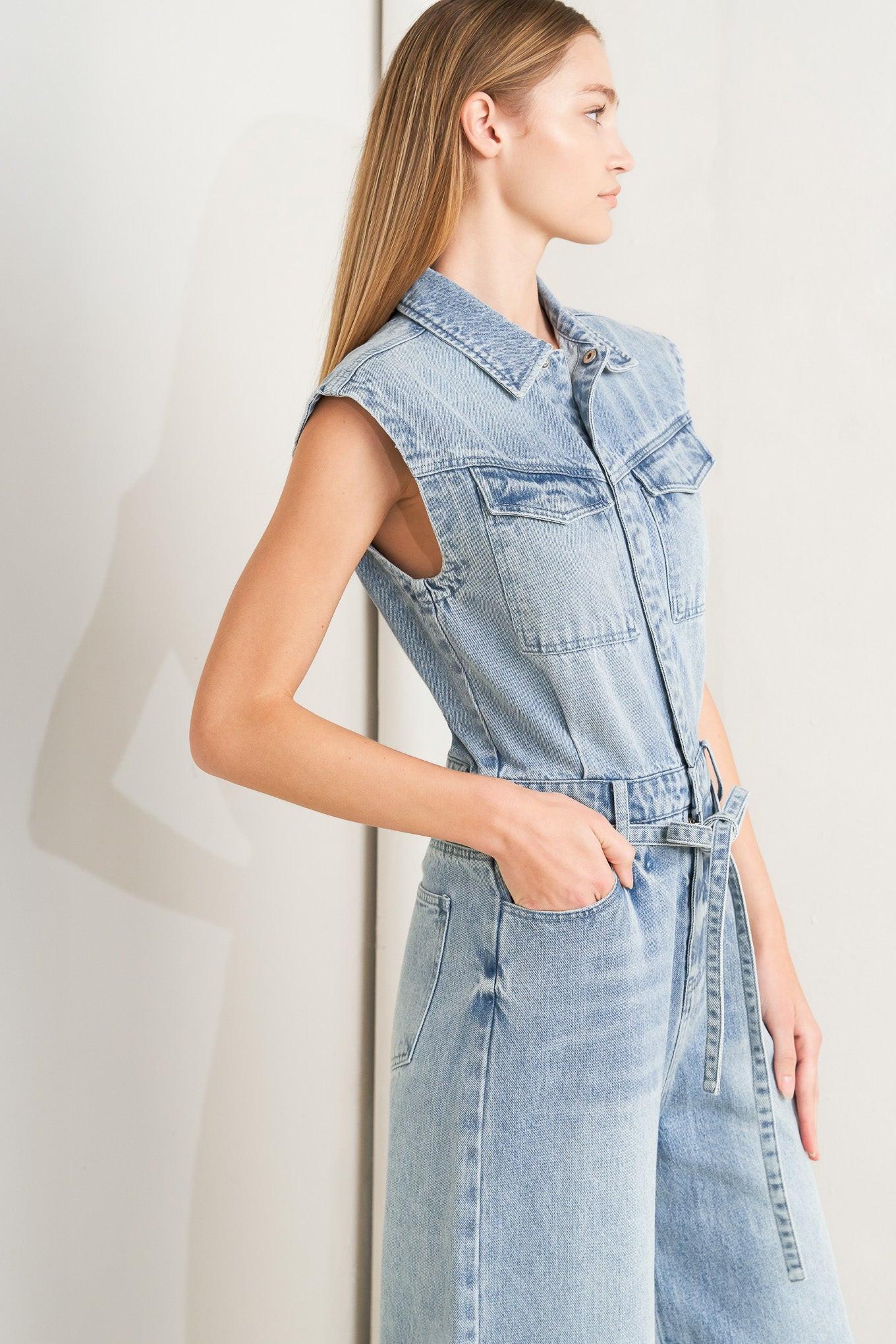 On My Way Denim Jumpsuit
