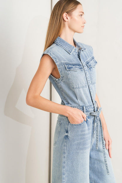 On My Way Denim Jumpsuit
