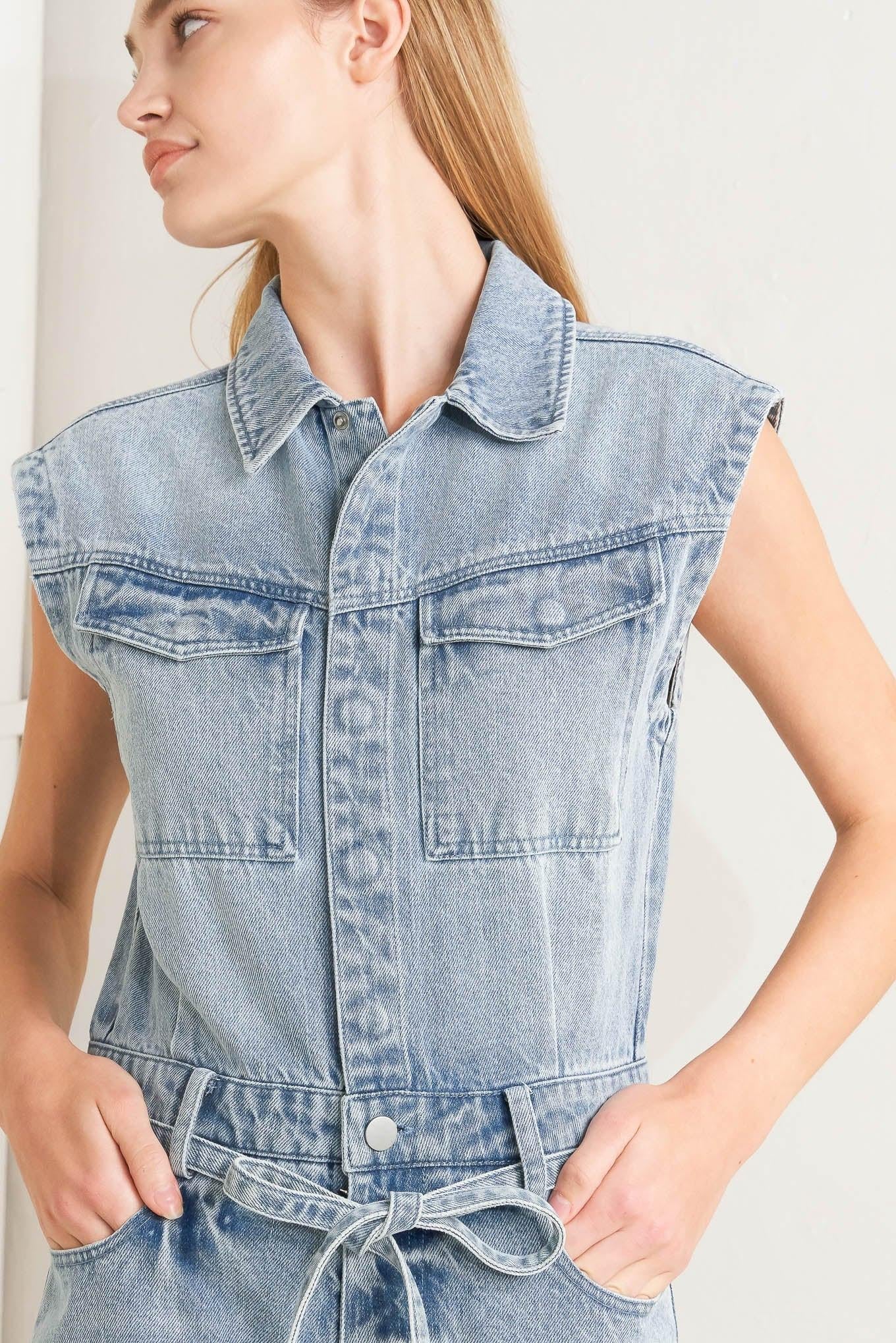On My Way Denim Jumpsuit