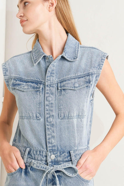 On My Way Denim Jumpsuit