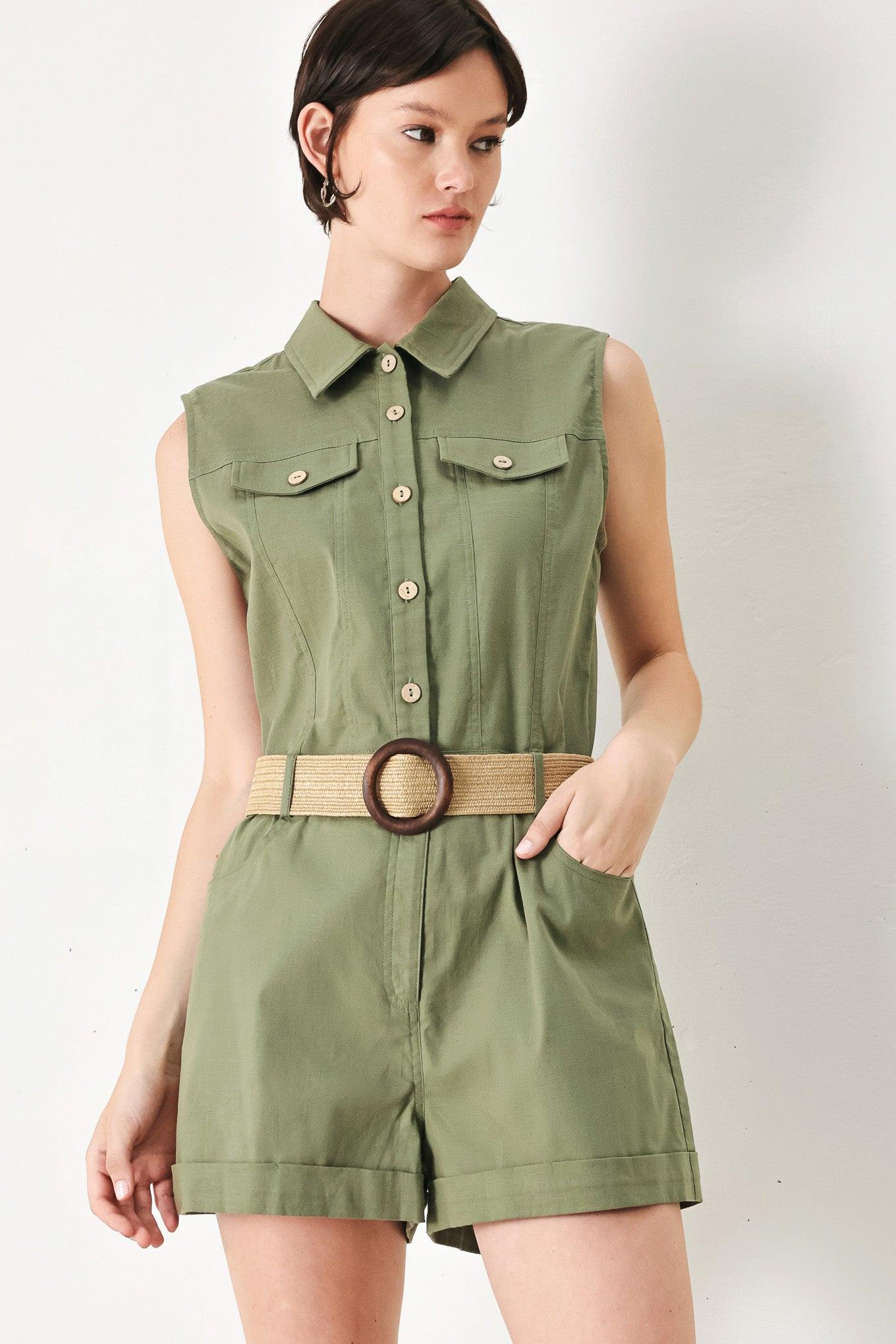 Cutie Explorer Woven Romper